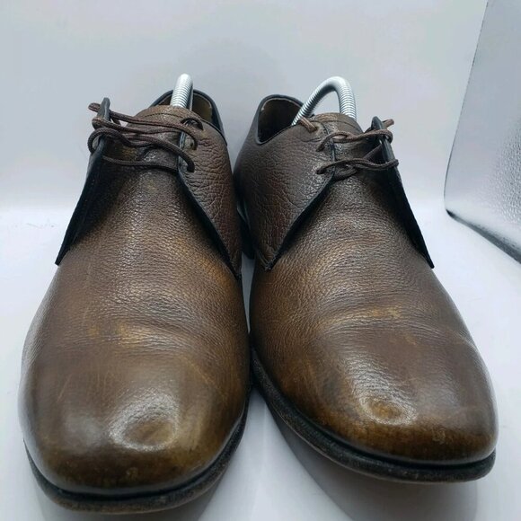 Vintage McHale Shoes Brown Chestnut Mottled Leather Lace Up Size 11.5 D Medium. - Picture 2 of 8